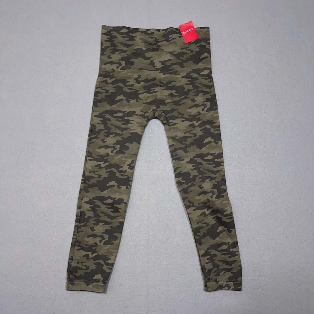 Spanx Camo Leggings Women‎ 1X 14/16 Seamless High Waist Green Tummy Control NWT
